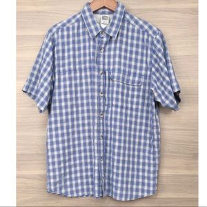 The North Face Blue And Gray Plaid Button Down Shirt M